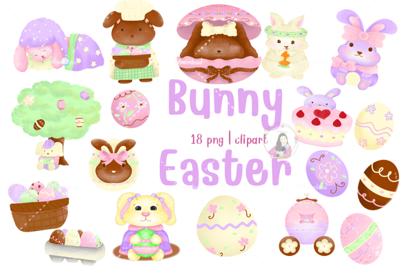 Download Hand Drawn Easter Bunny Clipart Set - Hand drawn easter bunny Collection