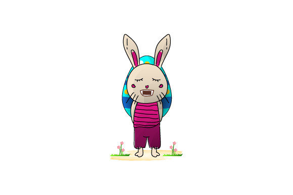Download Hand Drawn Easter Bunny Holding Egg - Hand drawn easter bunny Collection