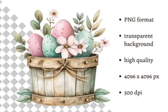 Download Watercolor Easter Eggs Bucket Clipart - Watercolor easter Collection