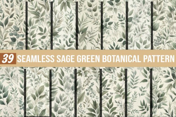 Download Sage Green Botanical Pattern - Green Collection