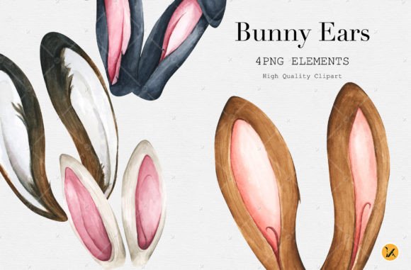 Download Watercolor Easter Bunny Ears Clipart - Watercolor easter Collection