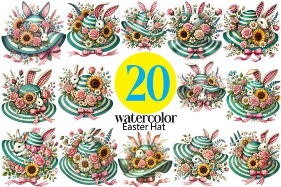 Download Watercolor Easter Hat Clipart - Watercolor easter Collection