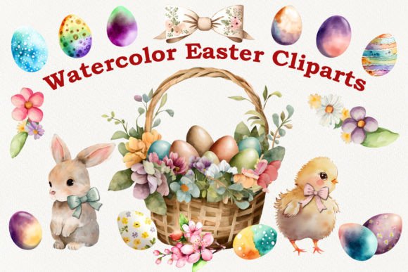 Download Watercolor Easter Cliparts - Watercolor easter Collection