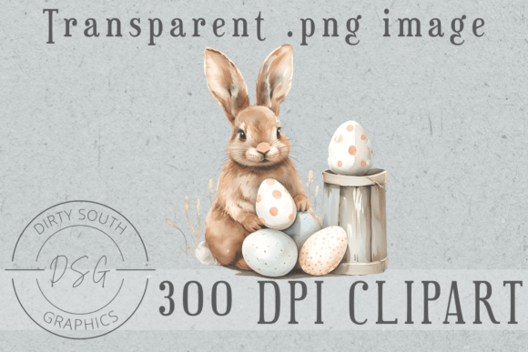 Download Watercolor Easter Bunny &amp; Eggs - Premium Resources
