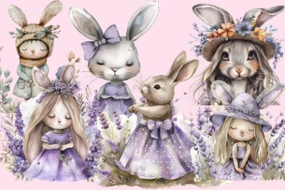 Download Watercolor Easter Rabbit Nursery Clipart - Watercolor easter Collection
