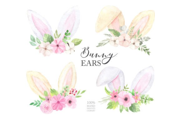 Download Watercolor Easter Bunny Ears Clipart - Watercolor easter Collection