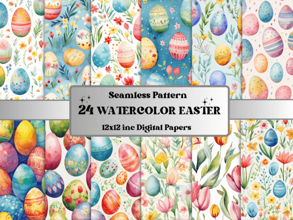 Download Seamless Watercolor Easter Pattern Paper - Premium Resources
